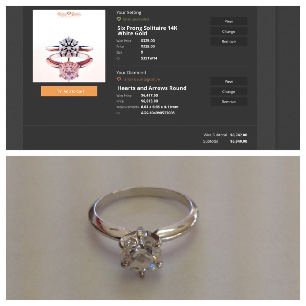 1 CT Solitaire Brian Gavin 14K White Gold Ring